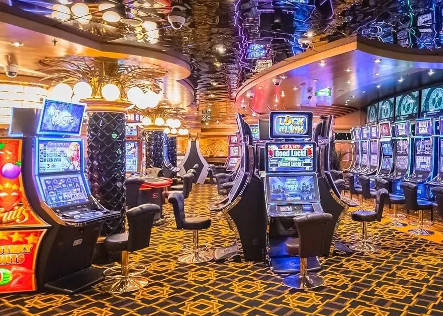 Casino atmosphere with cards and chips